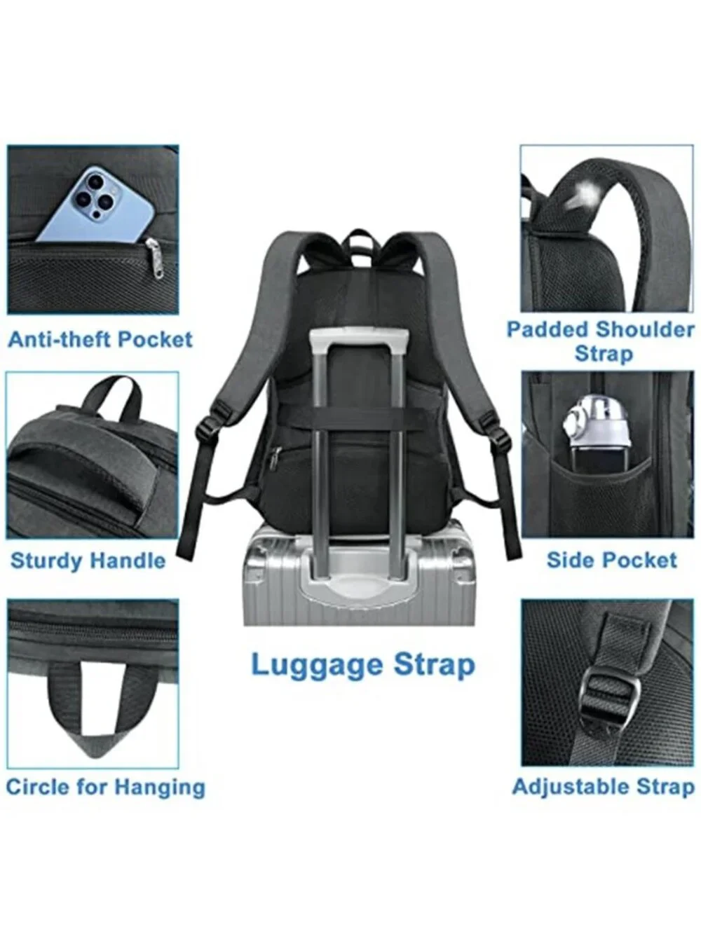 Insulated Lunch Backpack 18 Laptop Travel Cooler Bag TSA Carry On Work Pack